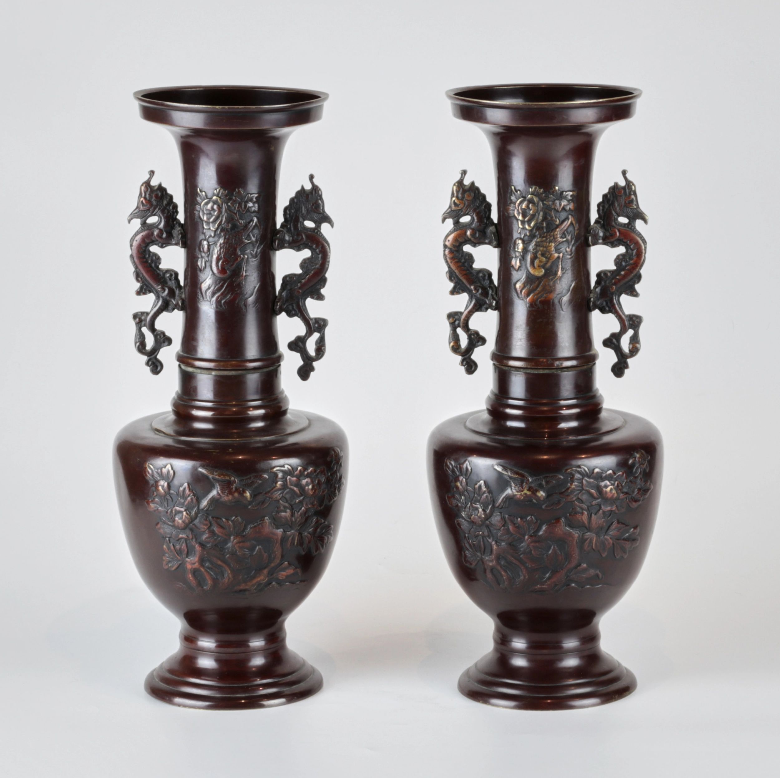 A-pair-of-bronze-Chinese-vases