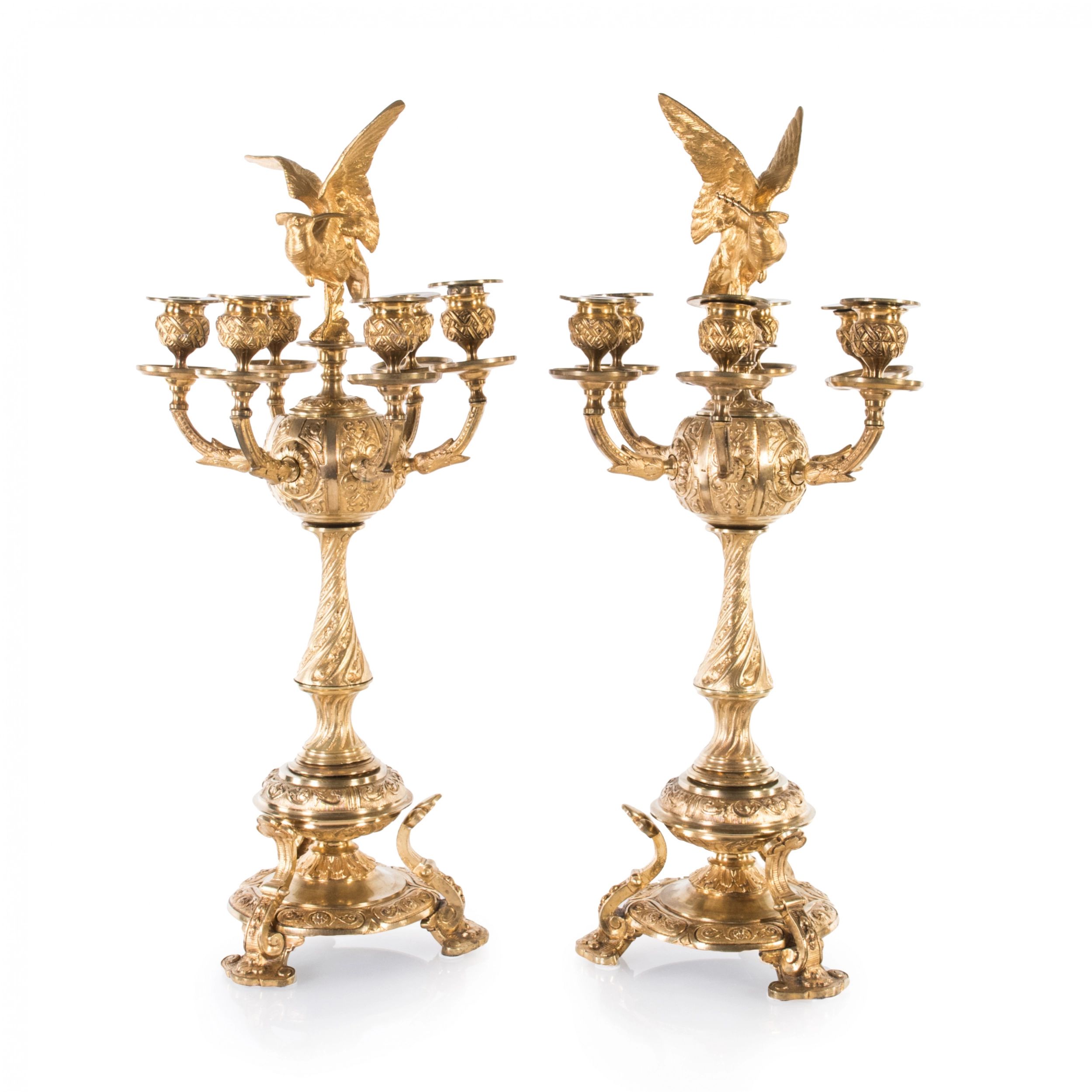 -A-pair-of-bronze--candelabra-Russia