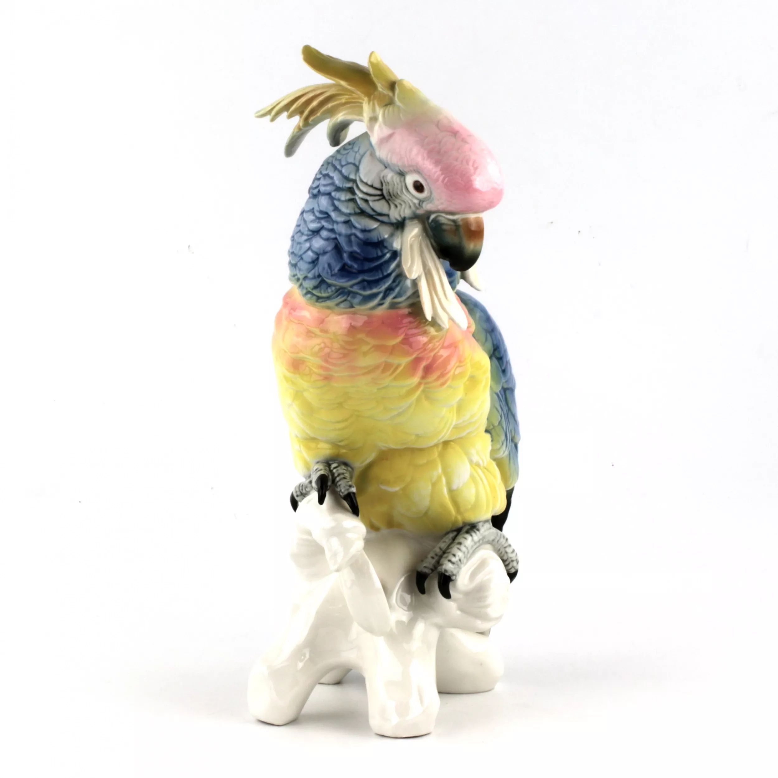 Porcelana-figura-Zilais-papagailis-Karlis-Enss