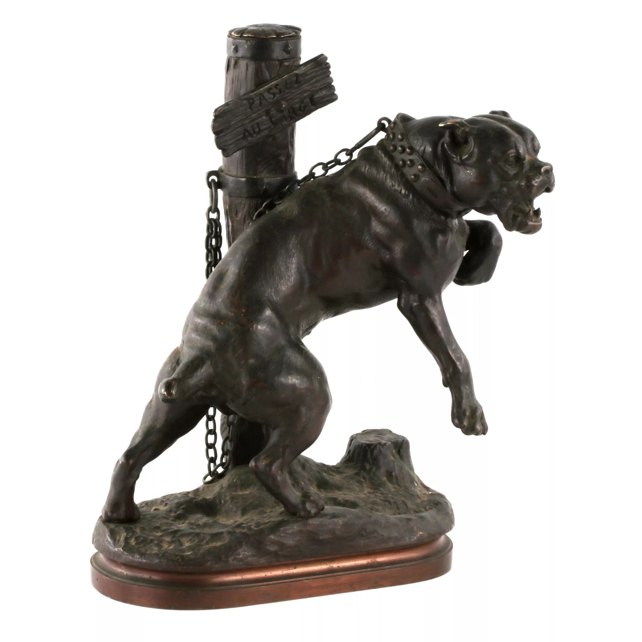 Charles-Valton-Bronze-Mastiff-on-a-chain-