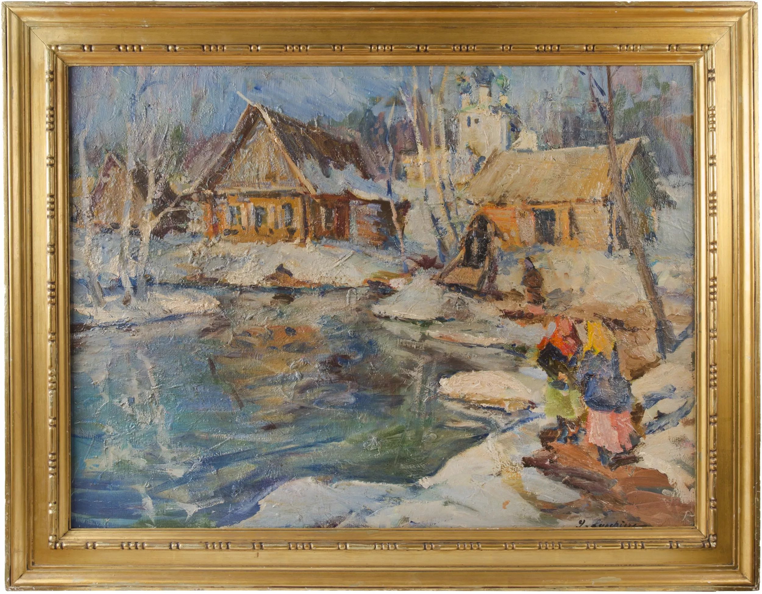 Winter-village-Georgy-Lapshin--1885-1951--
