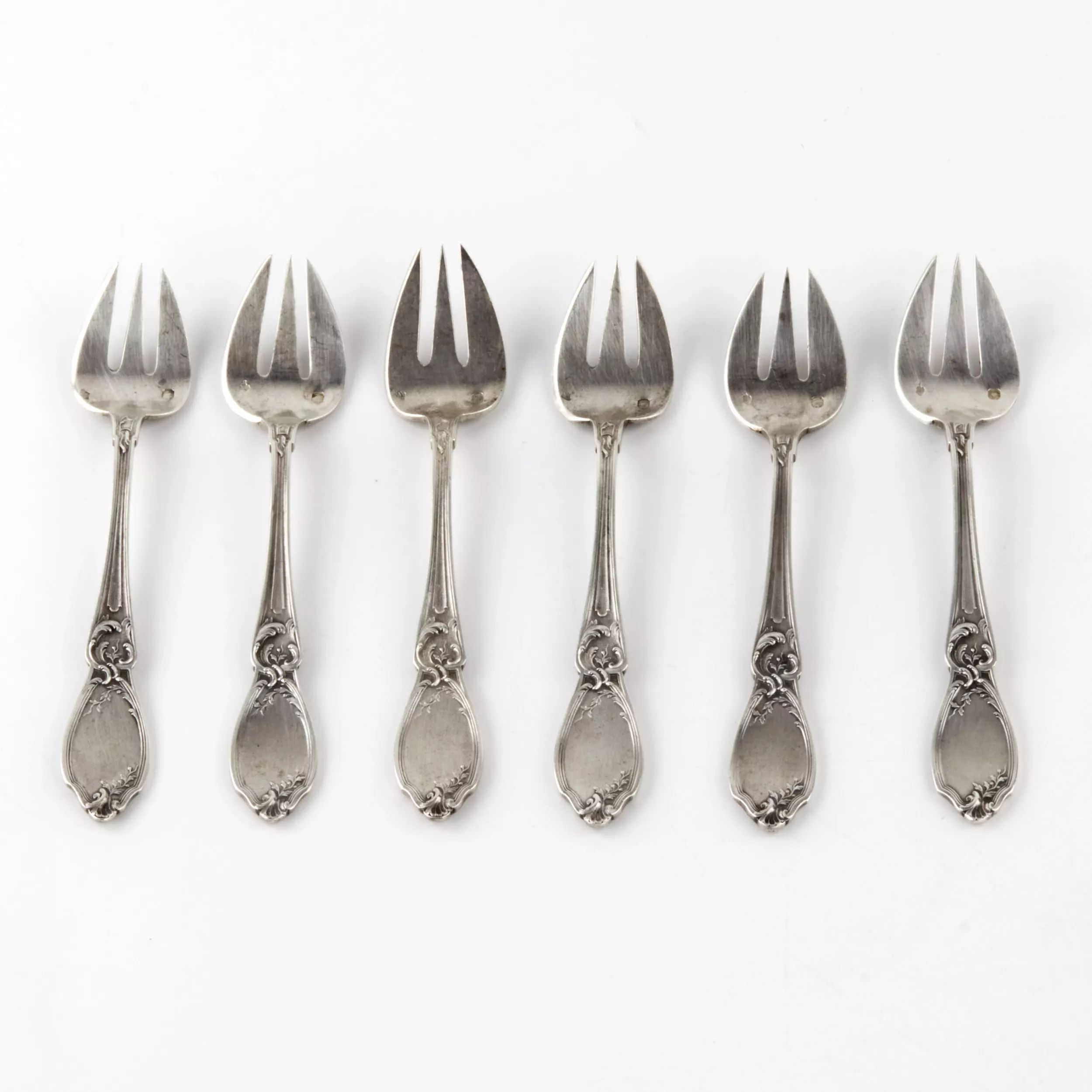 Set-of-six-silver-oyster-forks-France-