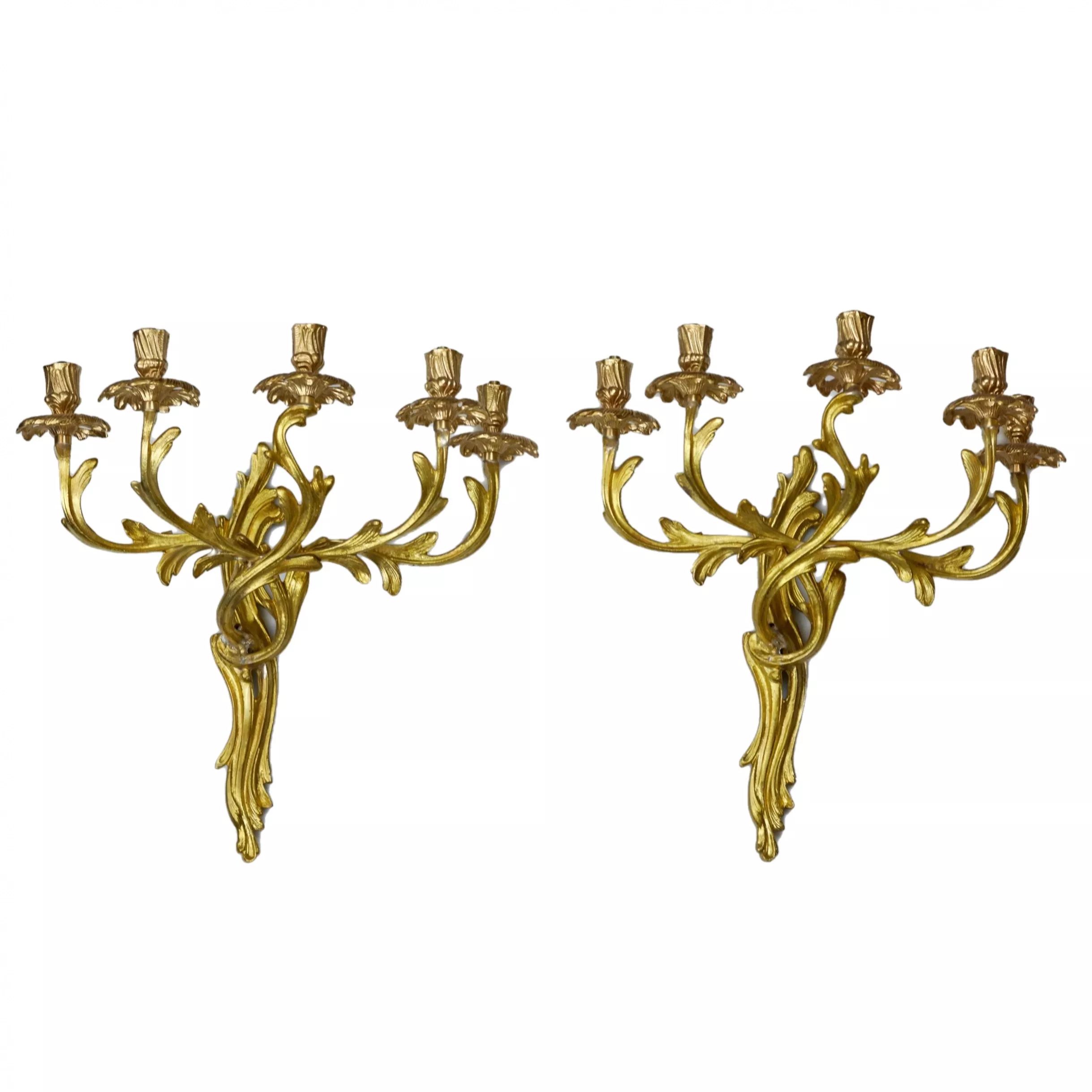 Pair-of-bronze-sconces-The-turn-of-the-19th-and-20th-centuries-