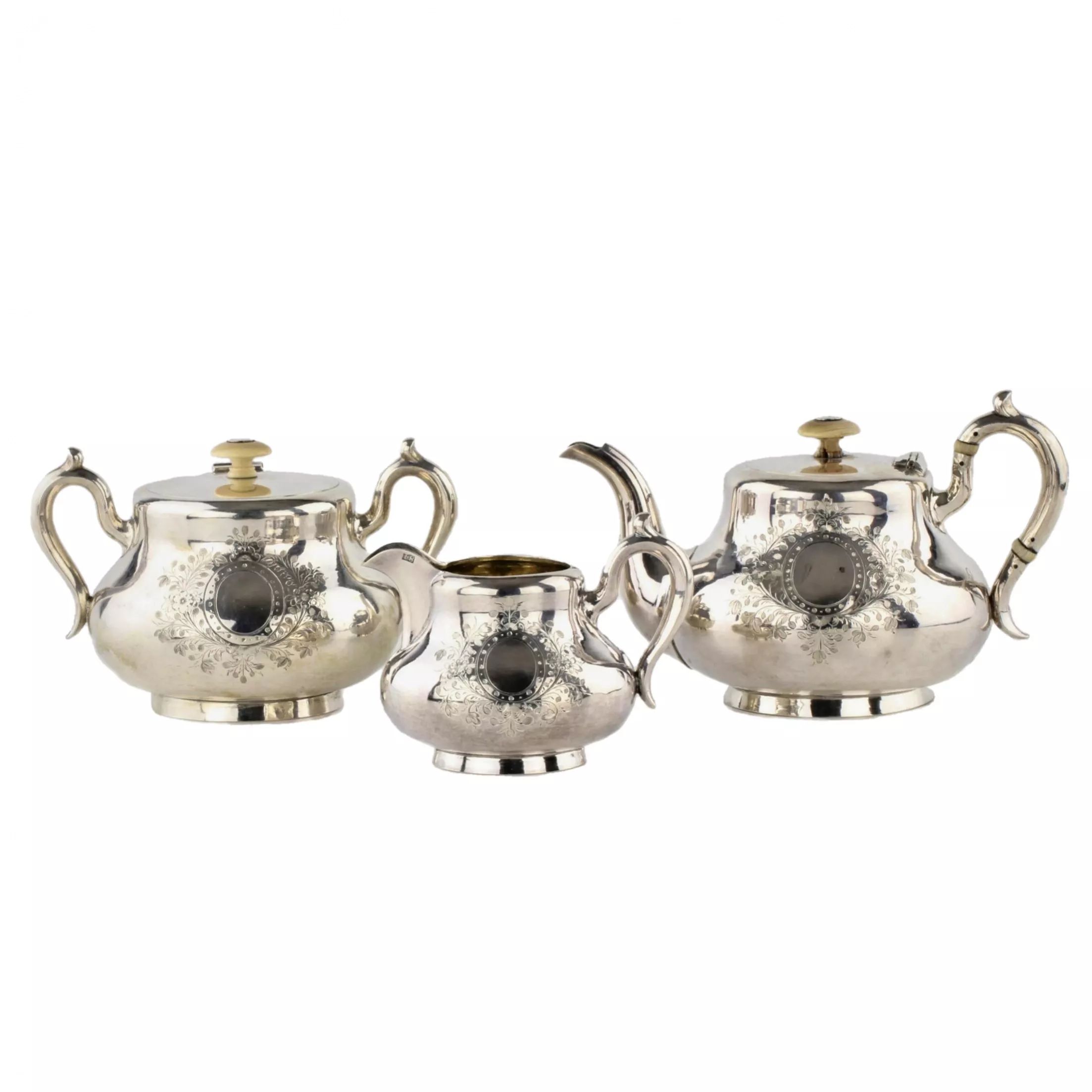 Russian-silver-tea-set-