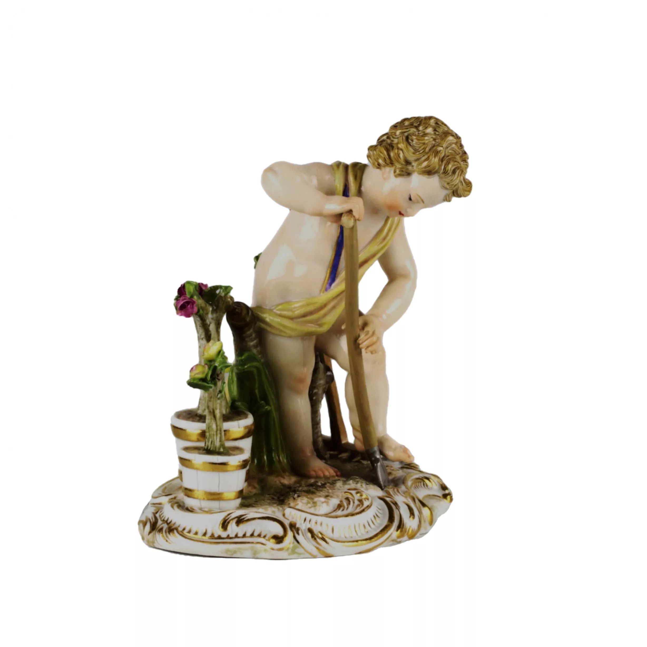 Figurine-de-jardinier-Allégorie-de-l&#39;été-Meissen-Le-tournant-du-19-20-siècle-