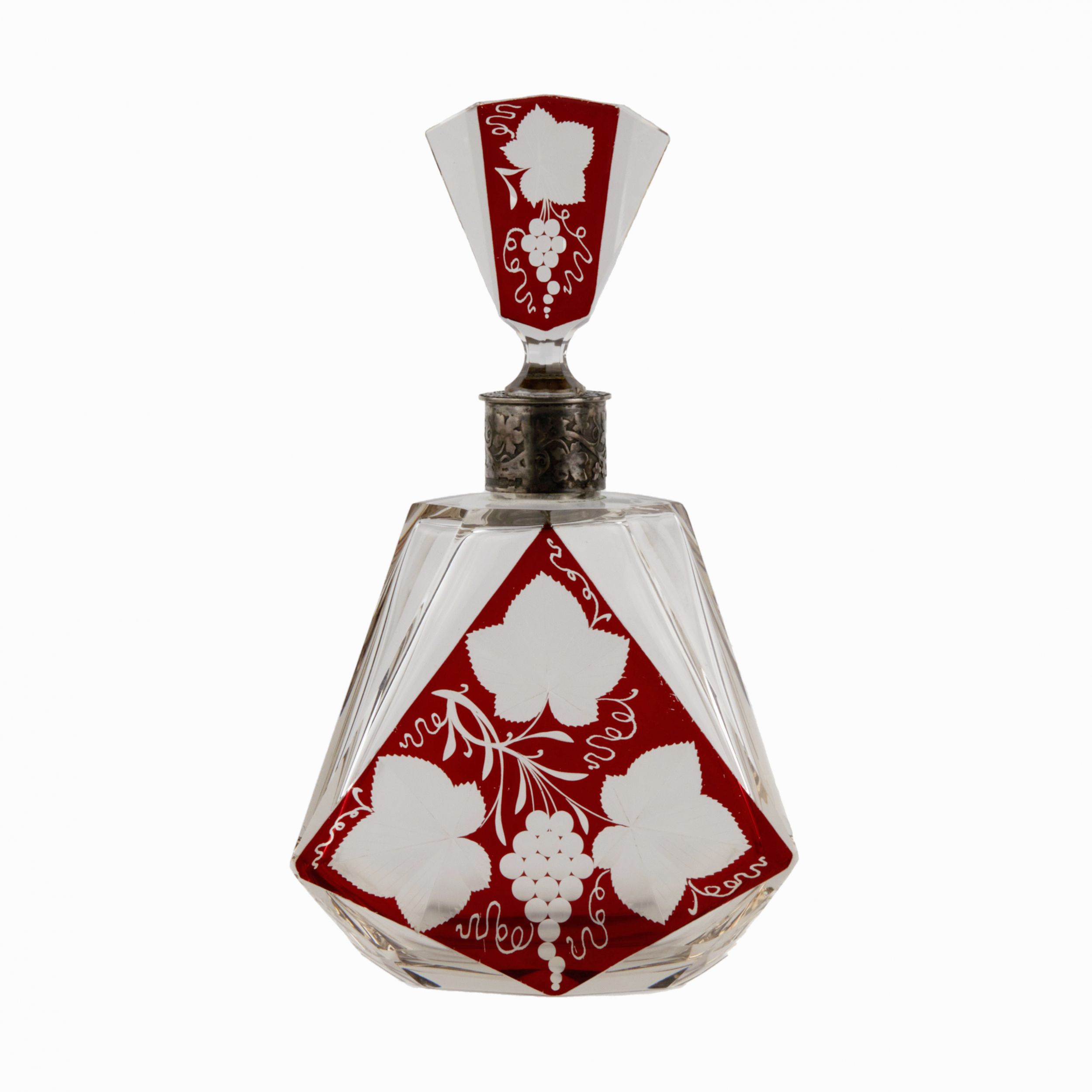 Liqueur-decanter-of-laminated-glass-with-silver-Khlebnikov-firm-