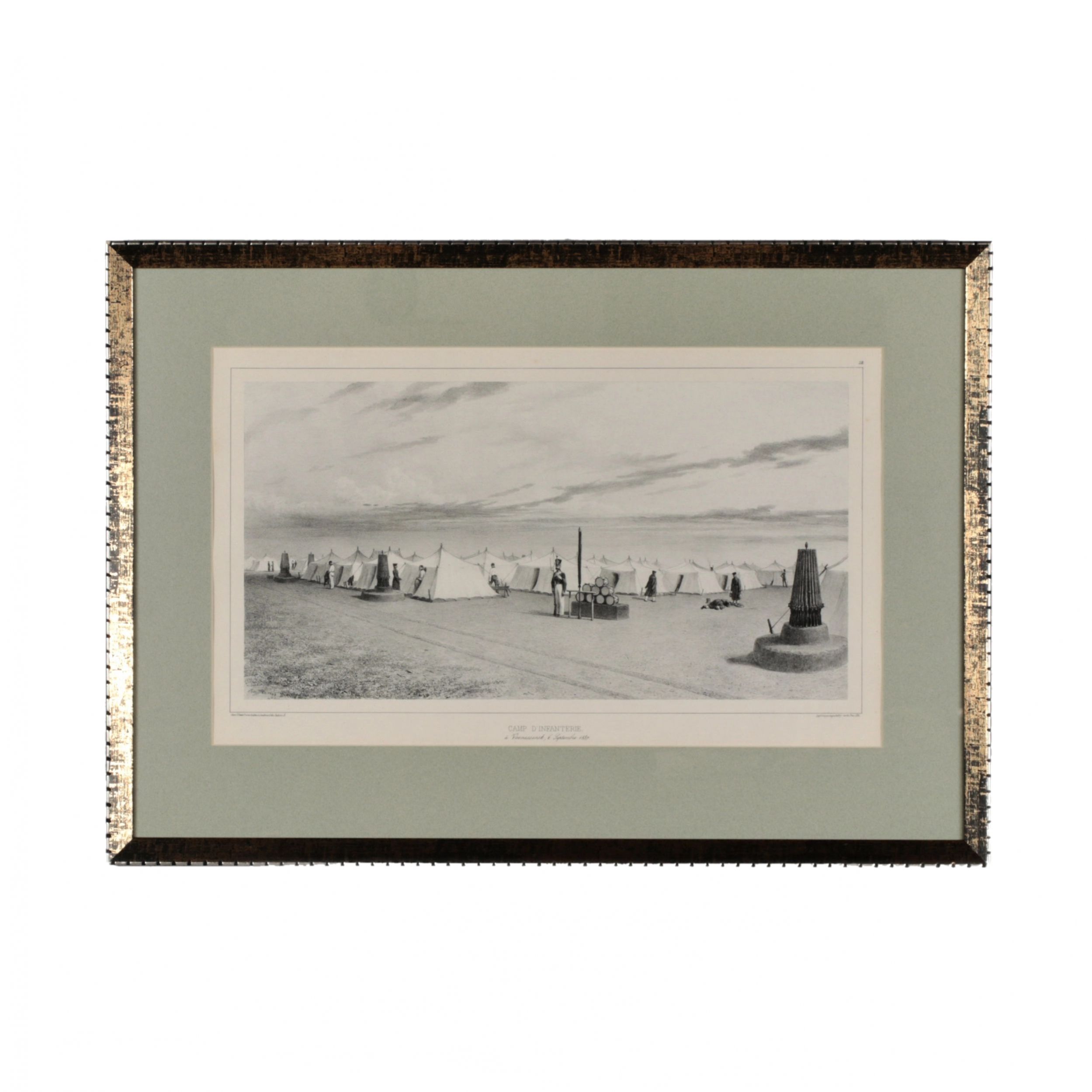 Lithograph-Camp-of-the-infantry-in-Voznesensk-1837-