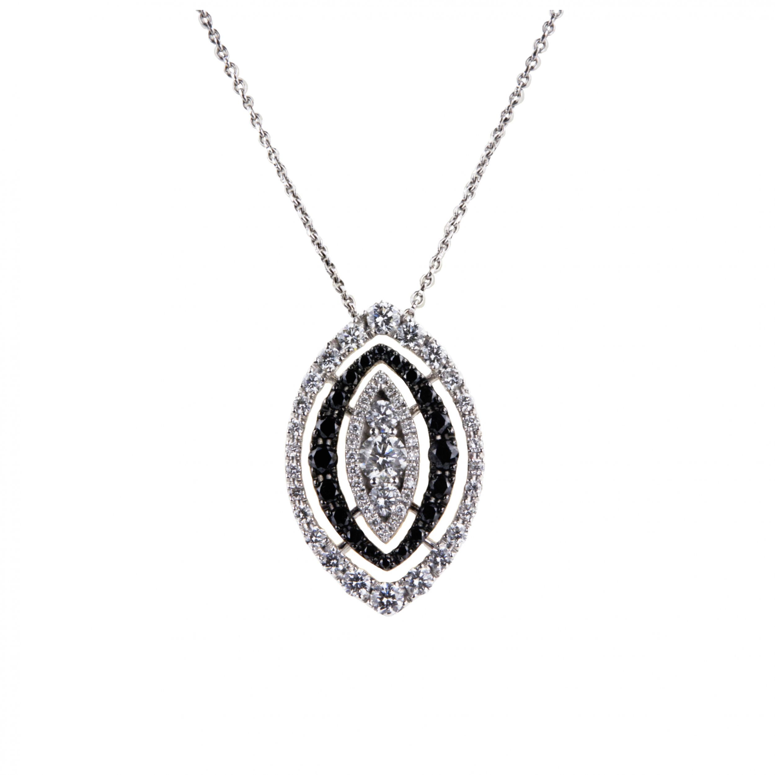 Pendant-with-a-chain-of-white-and-black-diamonds-Giorgio-Visconti-