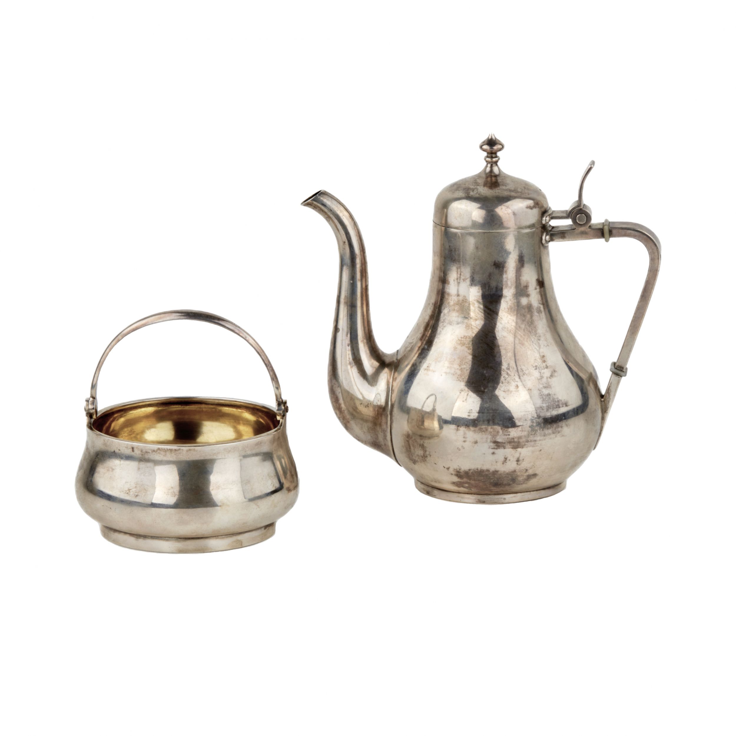 Silver-teapot-and-sugar-bowl-by-P-Ovchinnikov-