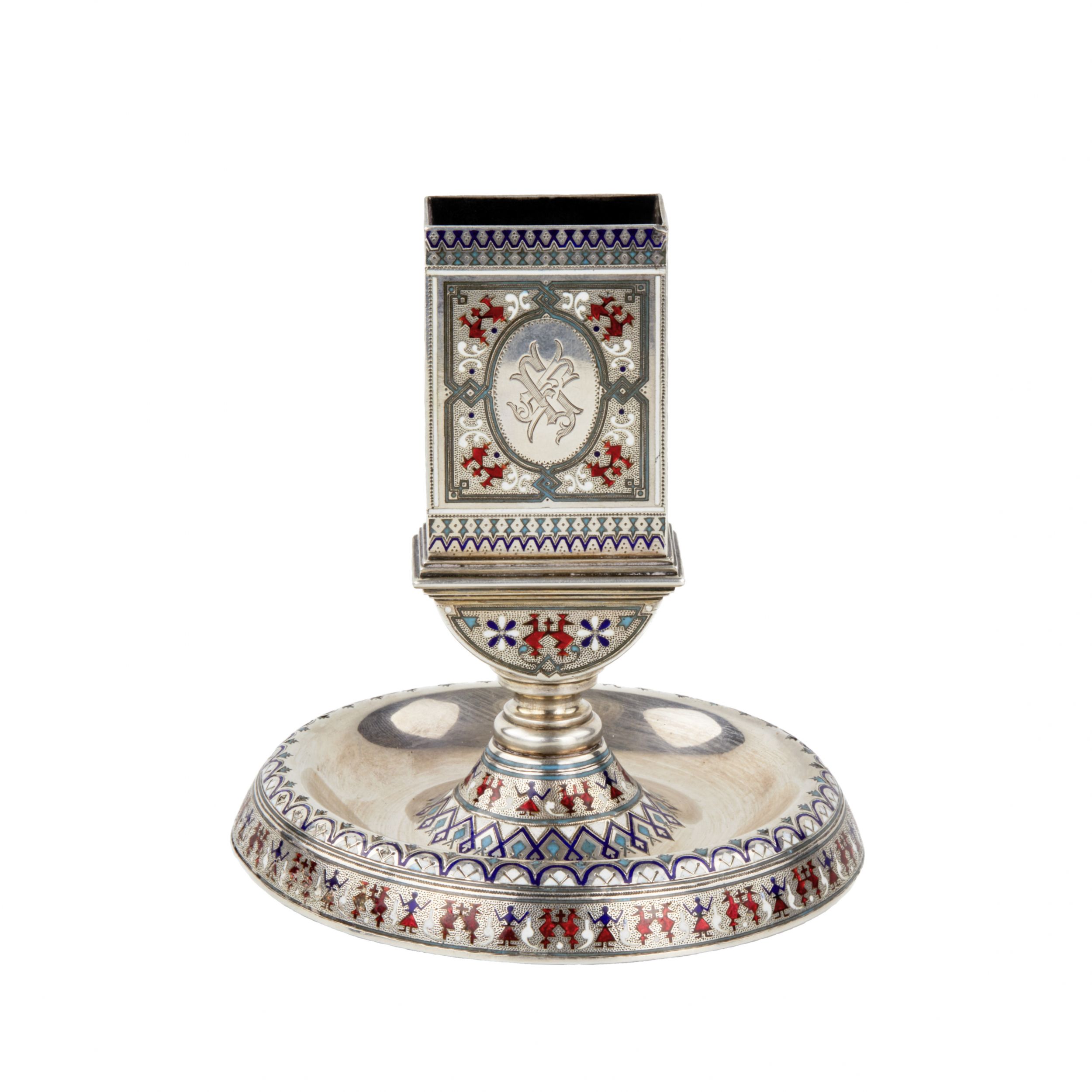 Russian-silver-match-stand-Andrey-Bragin-St-Petersburg-88-sample-End-of-the-19th-century-