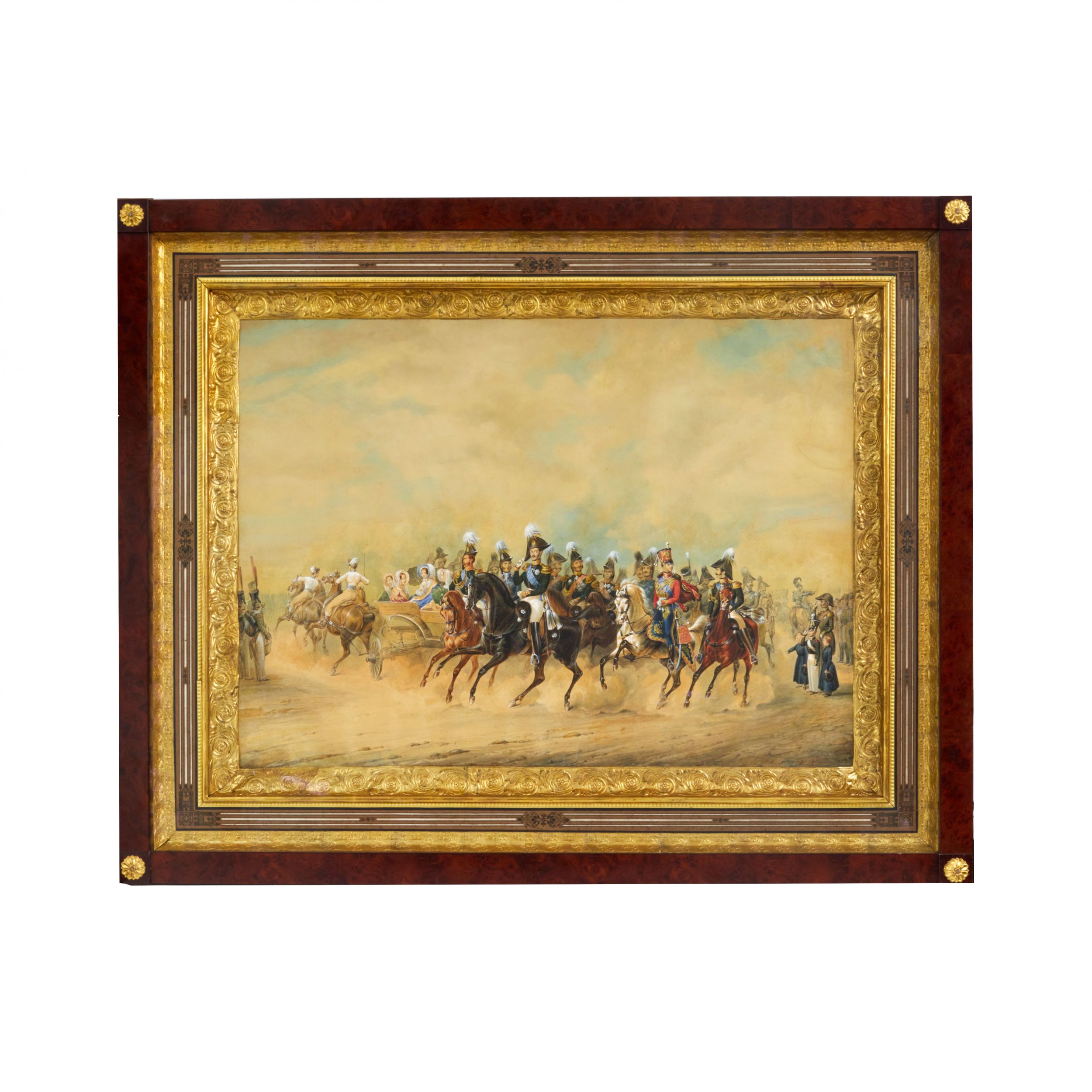Francs-Krugers-Akvarelu-imperators-Nikolajs-I-ar-savu-svitu-pec-1847-gada-parades