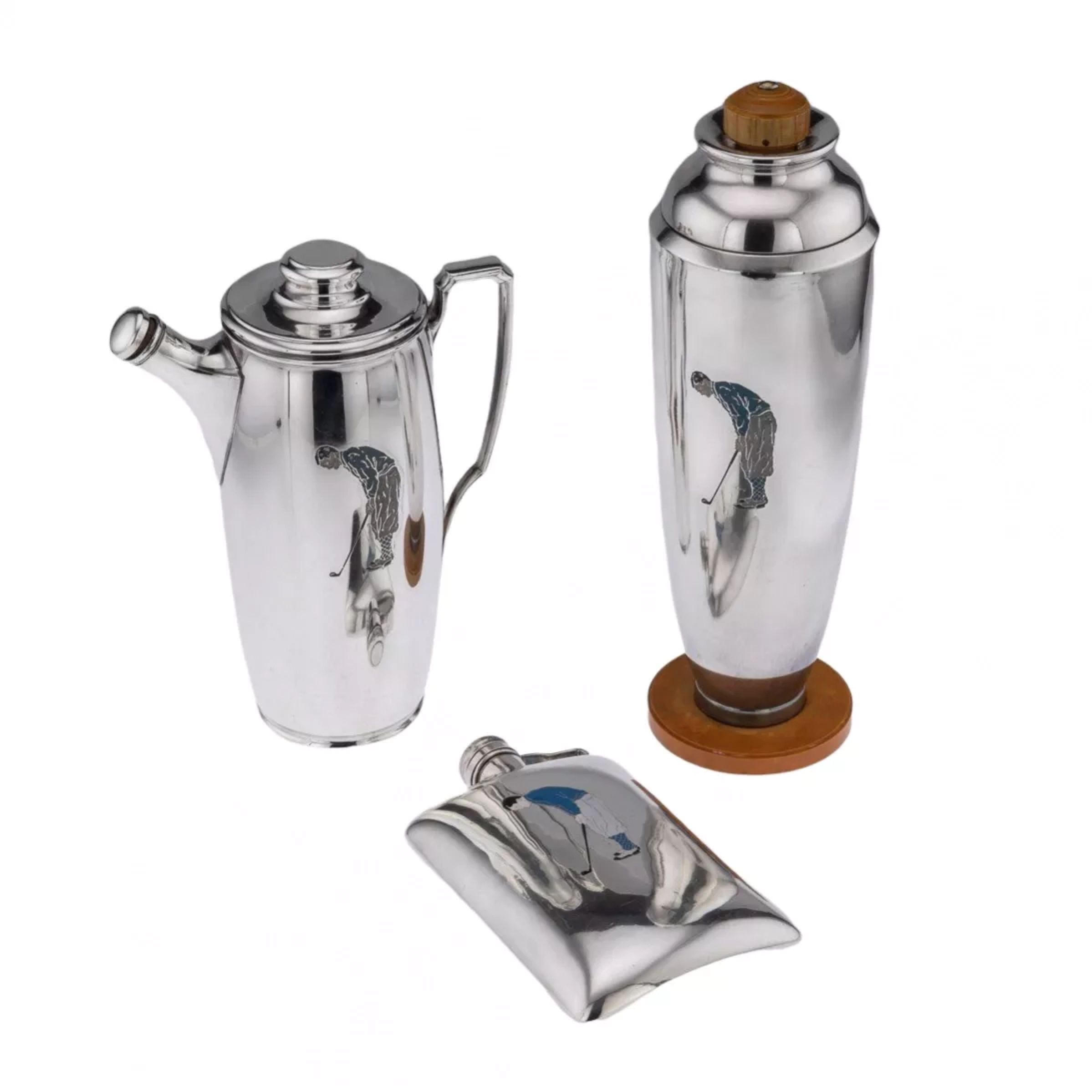 Rare-American-silver-plated-cocktail-shakers-
