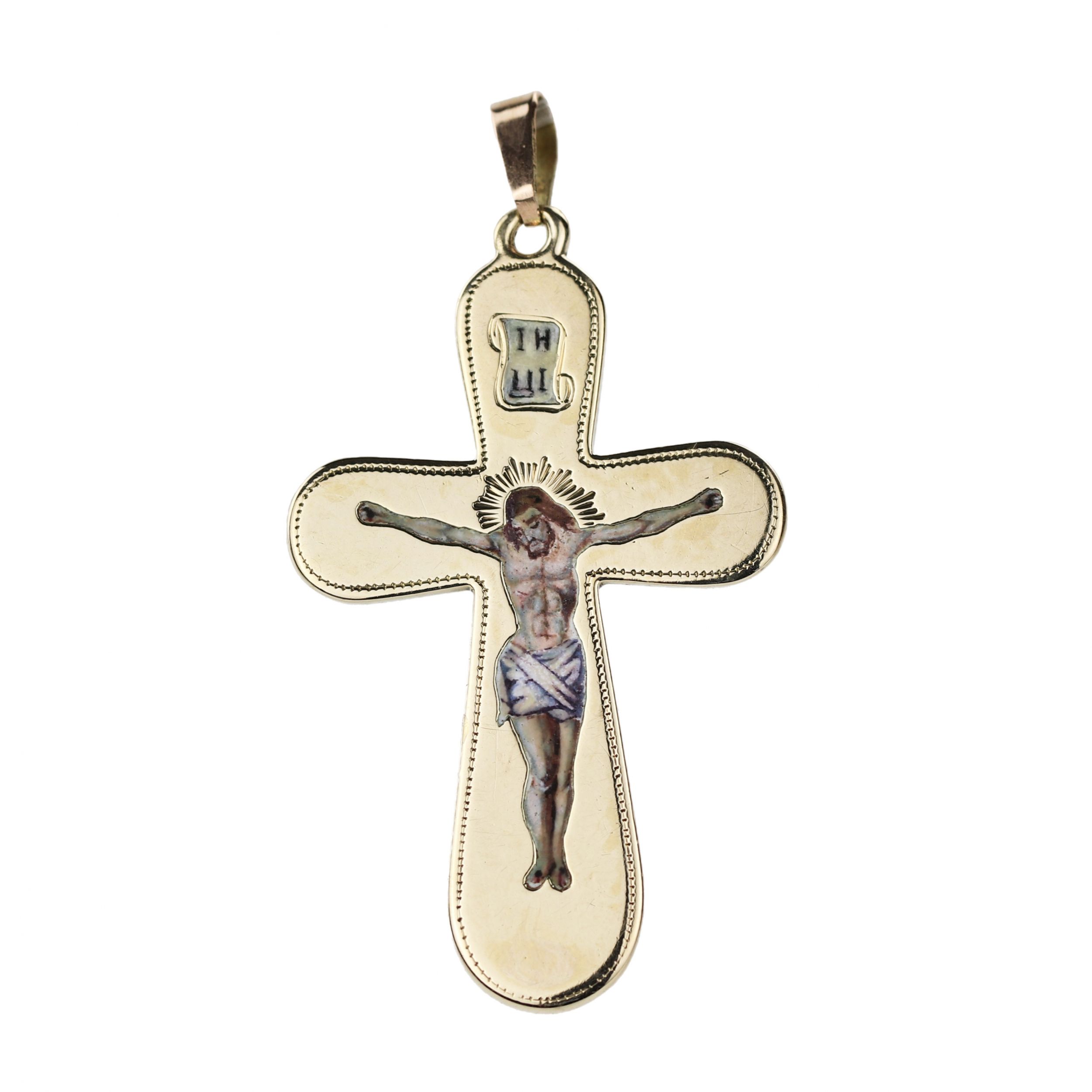 Gold-cross-with-painted-enamel-Petersburg-work-last-quarter-of-the-19th-century-