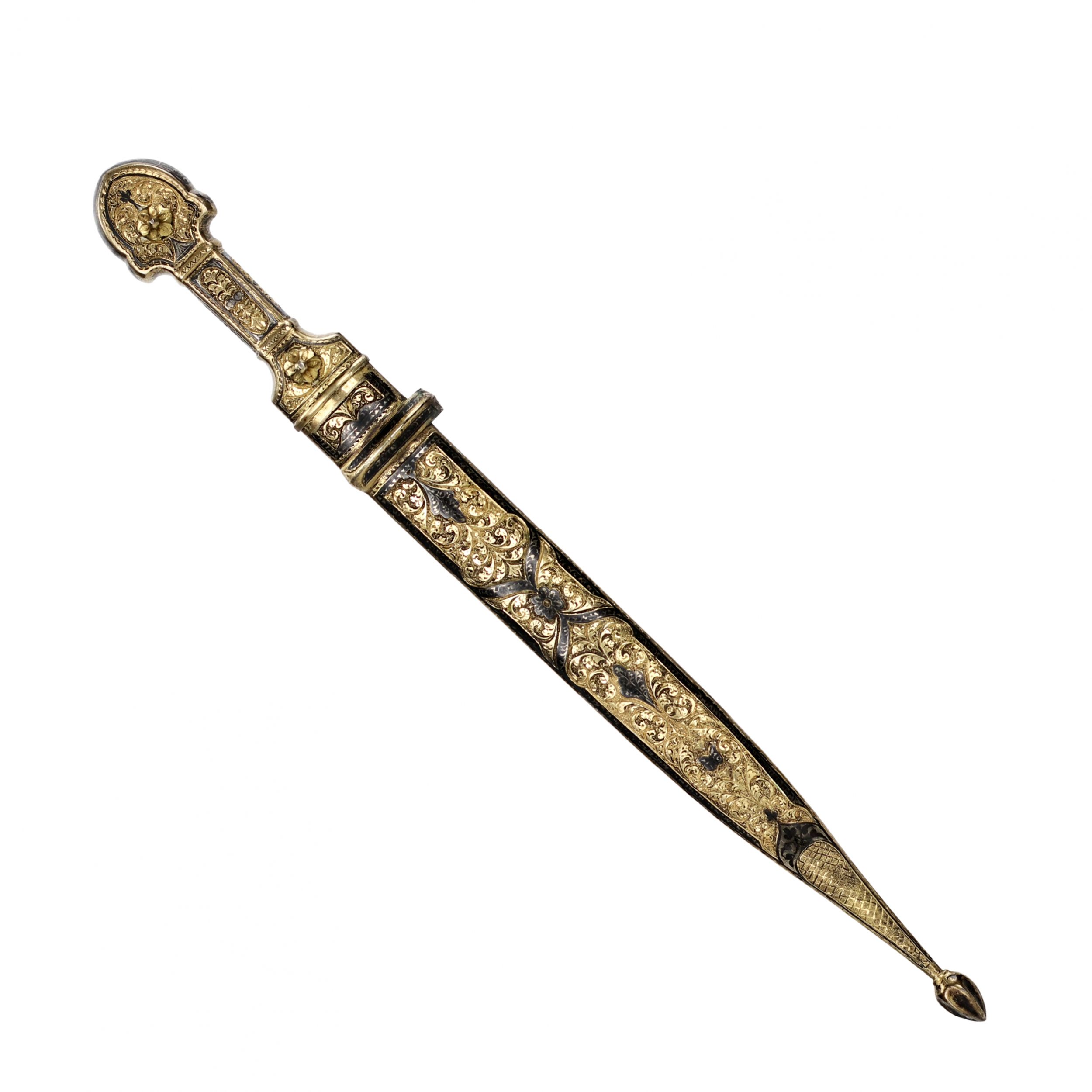 Caucasian-dagger-in-a-sheath-gilded-with-niello-