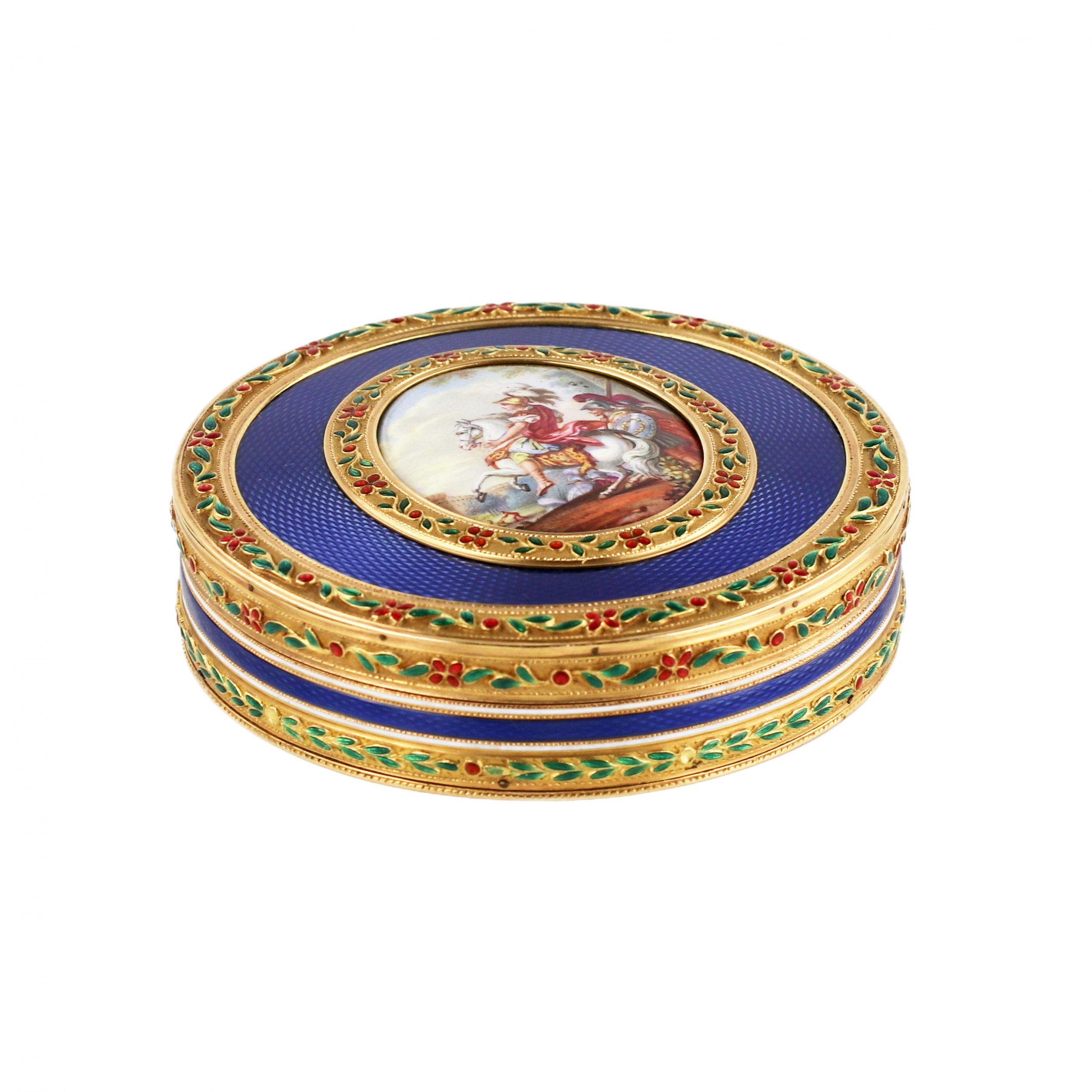 French-gilded-snuffbox-of-the-late-18th-century-with-enamel-decoration-and-painting-
