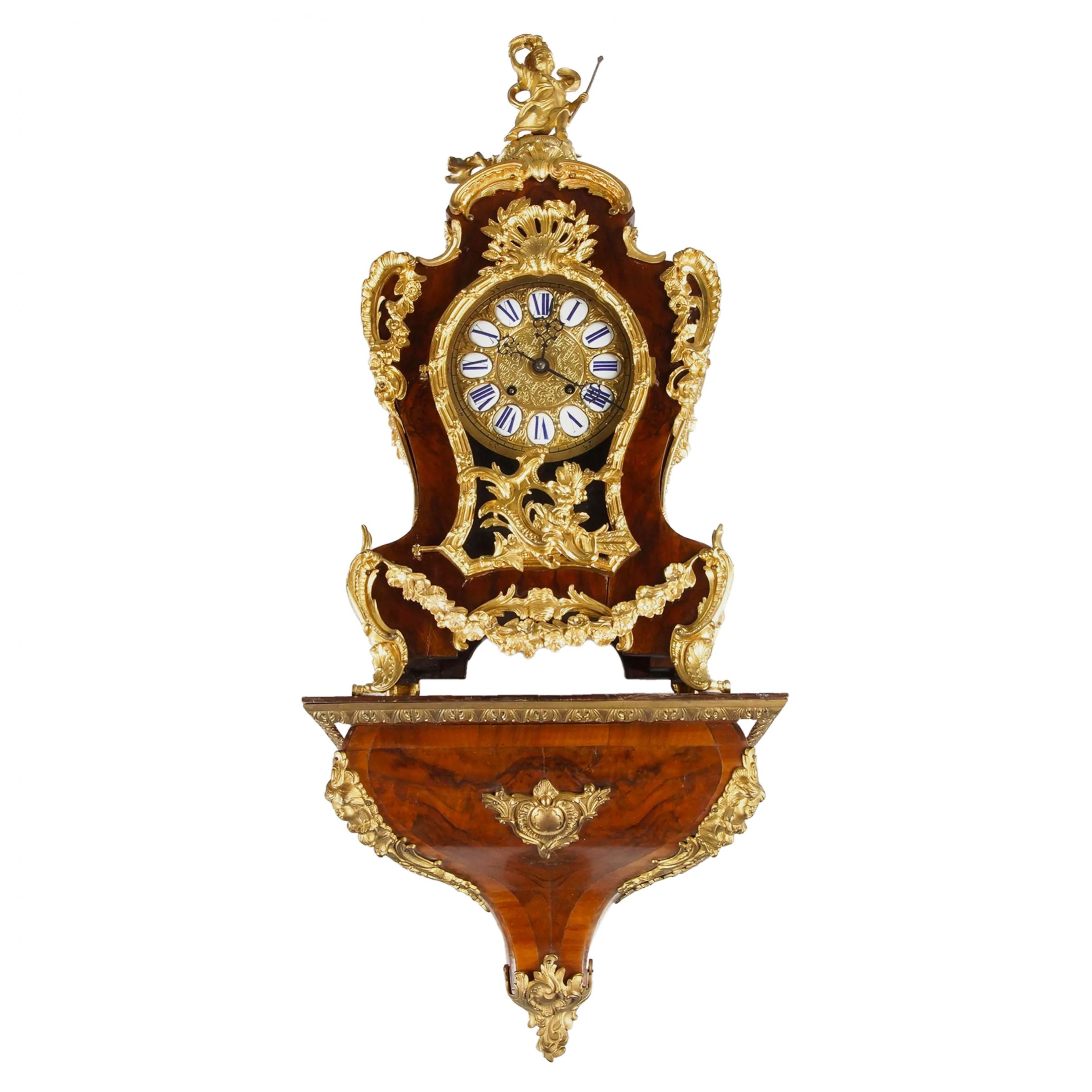 Wall-clock-with-console-Rococo-style-19th-century-