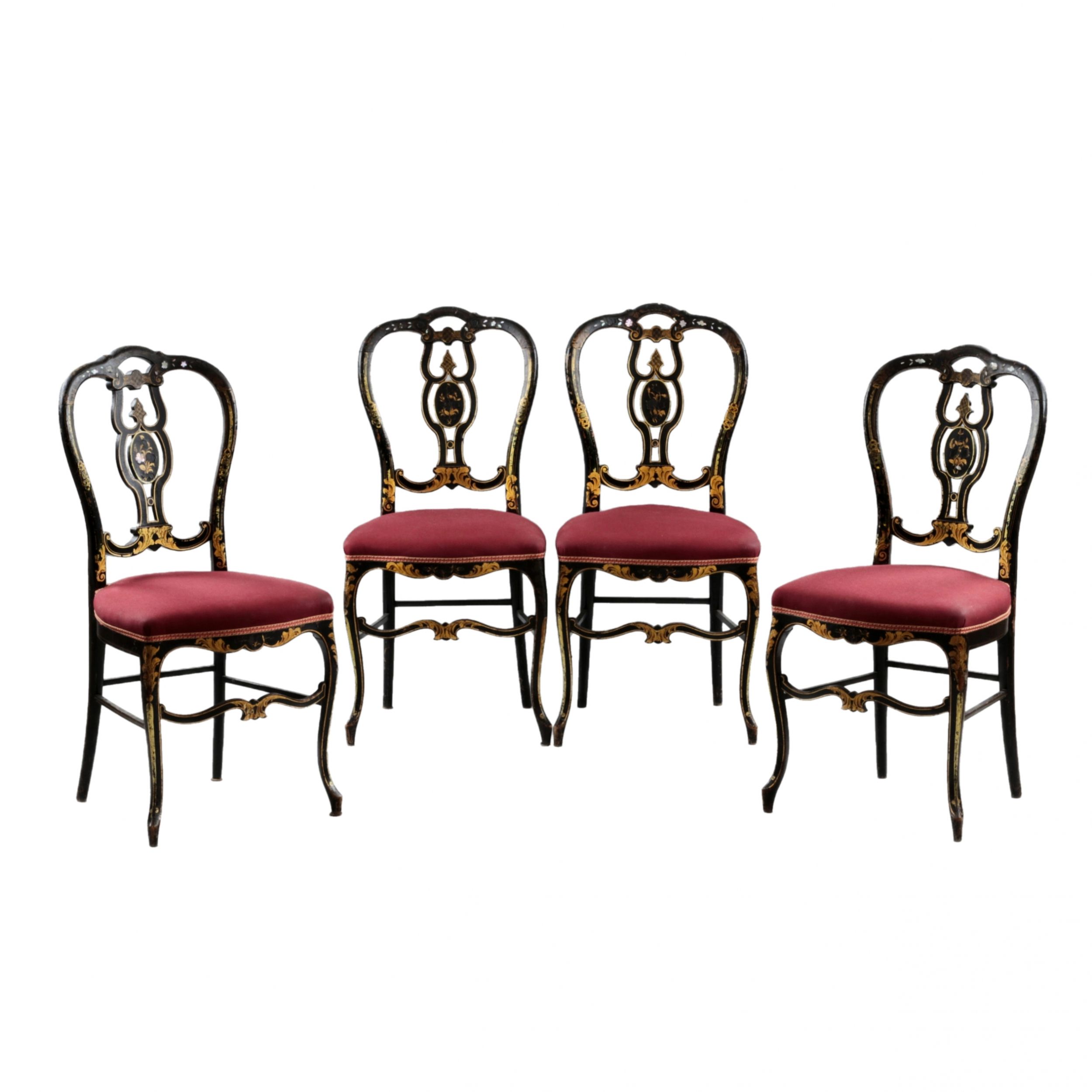 Four-Napoleon-III-style-chairs-