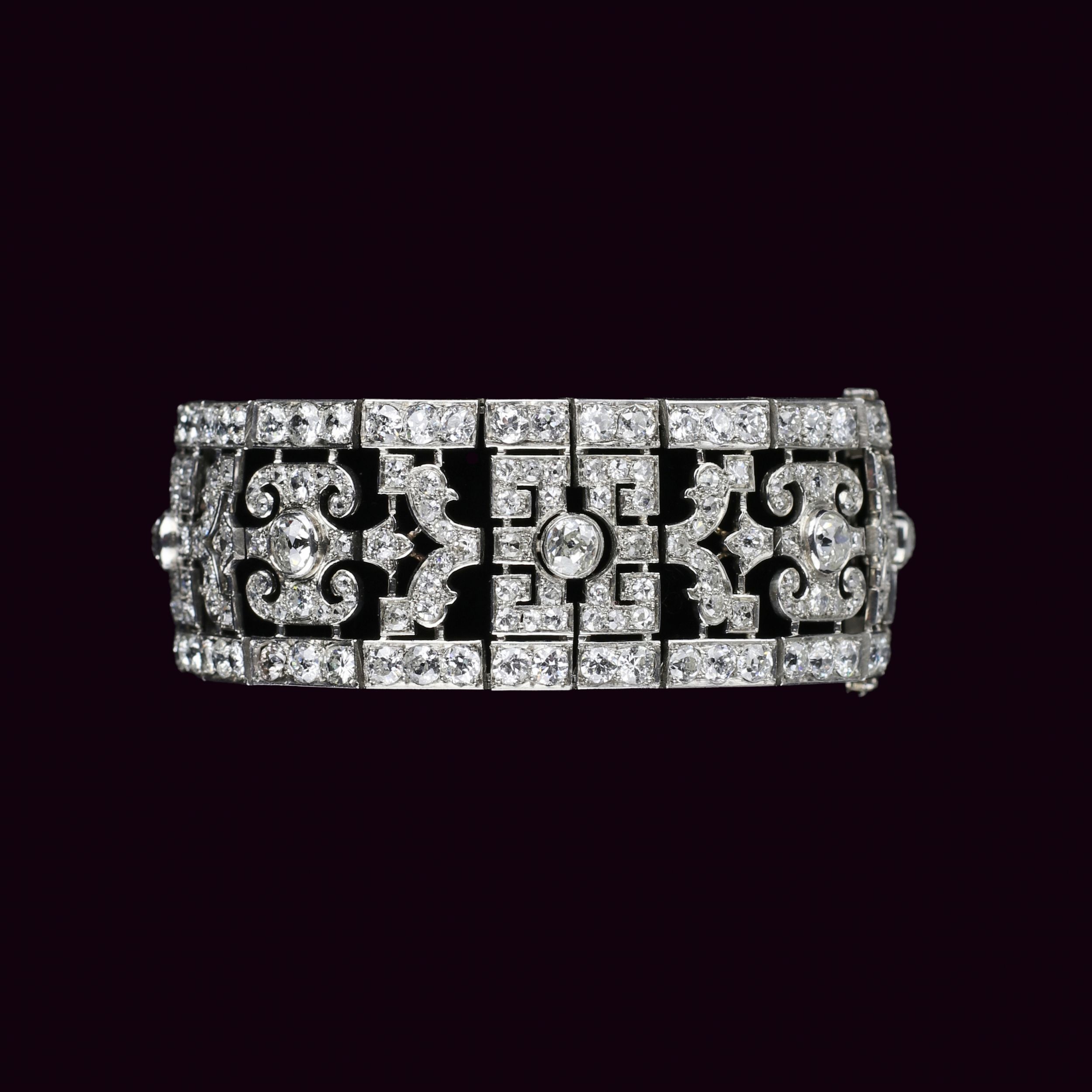 Bracelet-en-platine-avec-diamants-NARDI-Italie-Dans-l`écrin-d`origine-