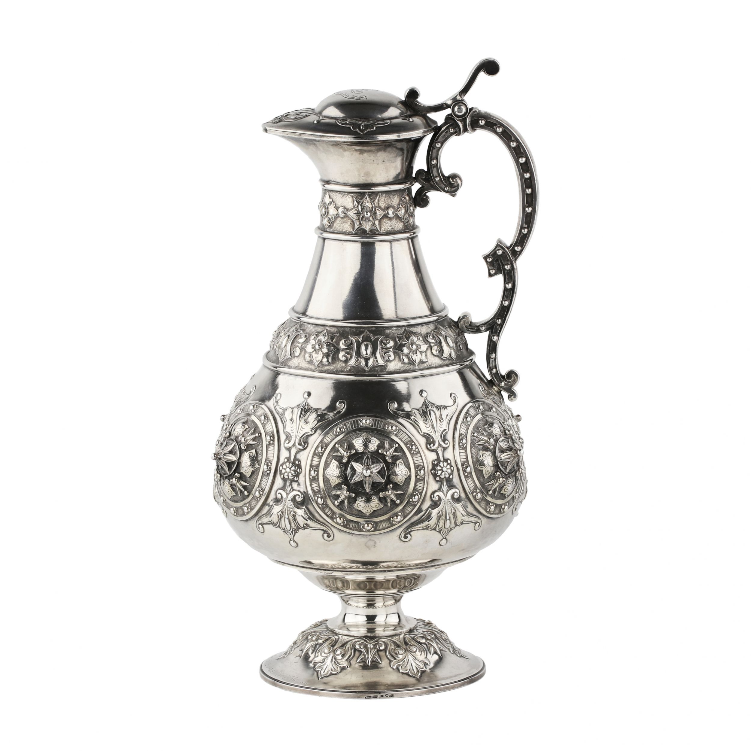 WINE-JUG-in-silver-James-Barclay-Hennell-London-1877-
