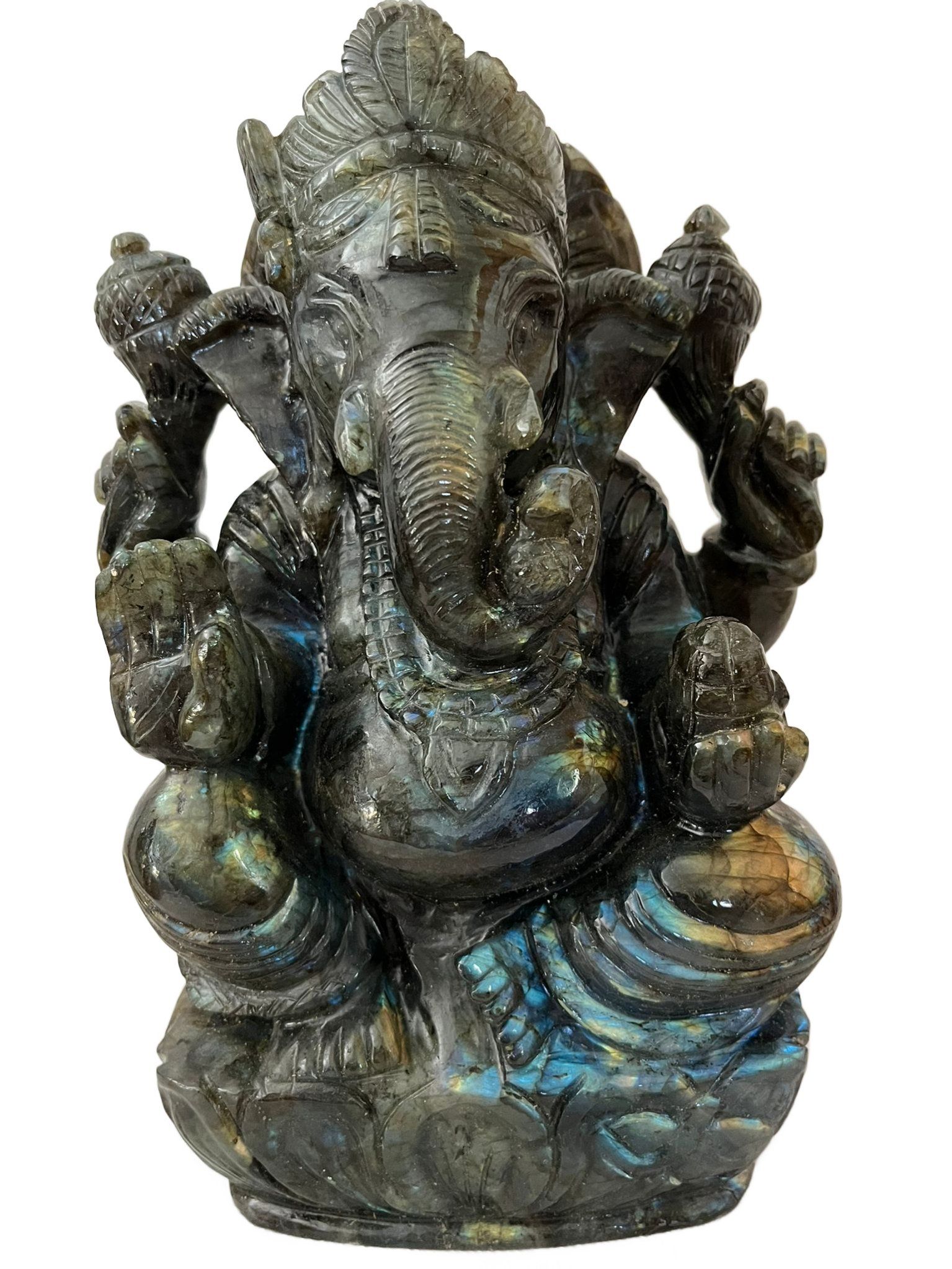 Statue-de-Ganesh-en-Labradorite