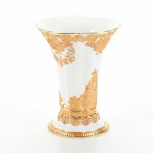 Meissen porcelain vase with gold decor. 