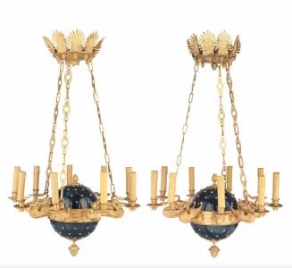 Pair of chandeliers in  Empire-style. Russia