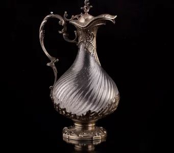  Silver mounted claret jug