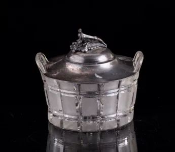 Silver-plated French caviar bowl 