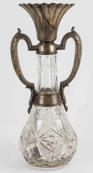 Grand vase en cristal en argent O. Korlyukov.