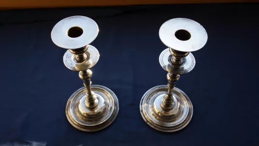Pair of antique candlesticks. Frage company, Kingdom of Poland within the Russian Empire, Warsaw, late 19th century. 