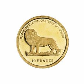 Pièce d`or de 20 francs de la République du Congo. 2003 
