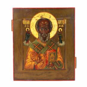 Аналойная икона святителя Николая второй половины 19 века.