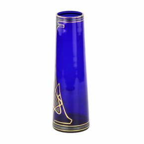 Art Nouveau cobalt conical glass vase. 