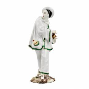 Porcelain figurine of Pierrot. Germany. End of the 19th century. 