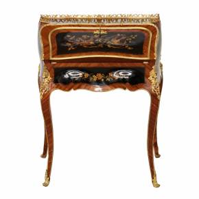 Coquettish ladies` bureau in wood and gilded bronze, Louis XV style. 