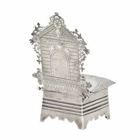 I. Ya. GRISIN. Large, Russian silver salt shaker throne, late 19th century. 