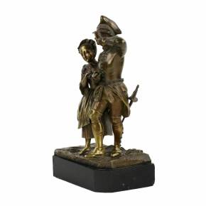 Sculpture en bronze Couple romantique. 