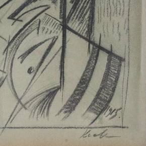 Александр Константинович Богомазов. Графический Портрет женщины с книгой. 1915 год.