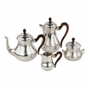 French tea and coffee service in silver plated metal. Paris. Puiforcat. 