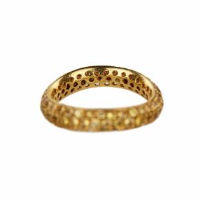 18K yellow gold ring. Pomellato, with Yellow Sapphire Wave Band. 