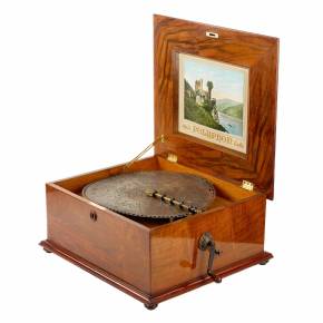 Polyphon. Disc music box walnut late 19th century. 