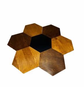 Gio Ponti for Isa Bergamo. Seven honeycomb, hexagonal, coffee tables, design 50s. 