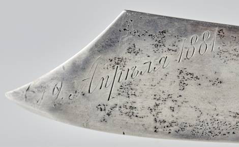 Оригинальный серебряный нож для бумаг, фирмы Фаберже, последней четверти 19 века.