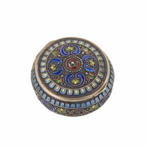Austro-Hungarian cloisonné enamel silver snuffbox from the late 19th century. 