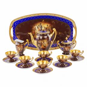 Coffee service in the Empire style with scenes from the life of Napoleon. Friedrich Simon Carlsbad 