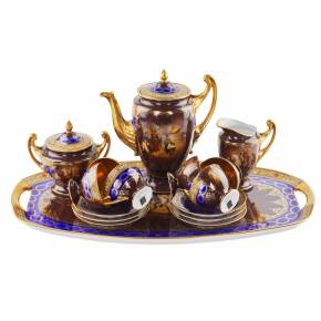 Coffee service in the Empire style with scenes from the life of Napoleon. Friedrich Simon Carlsbad 