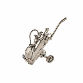 Sac de golf miniature sur chariot à dix clubs, Tiffany & Co., New York. 