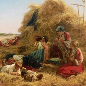 Pāvela Aleksandroviča Bryullova žanra glezna. Darba pēcpusdiena. 1890. gads.