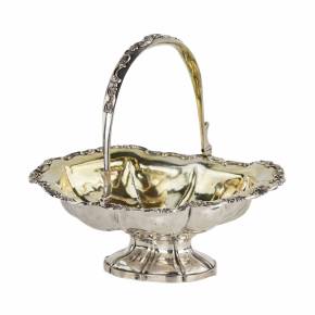 Russian silver rusk bowl, vase for sweets. Grigory Ivanov. Moscow 1840. 