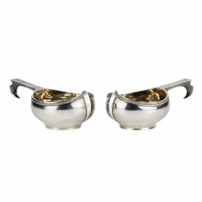 A.T. Ivanov. A pair of weighty and laconic Russian silver ladles. The turn of the 19th-20th centuries.